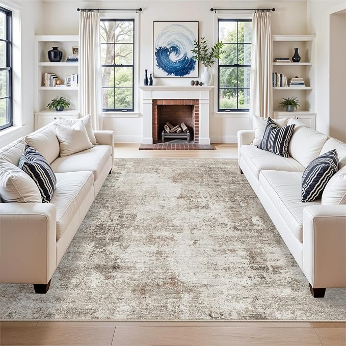 9x9 Square Area Rug Living Room – Washable Non-Slip Indoor Rug - Image 3