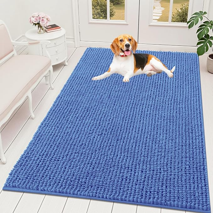 OLANLY Dog Door Mat for Muddy Paws 59x35, Ultra Absorbent Chenille Mud Doormat by OLANLY