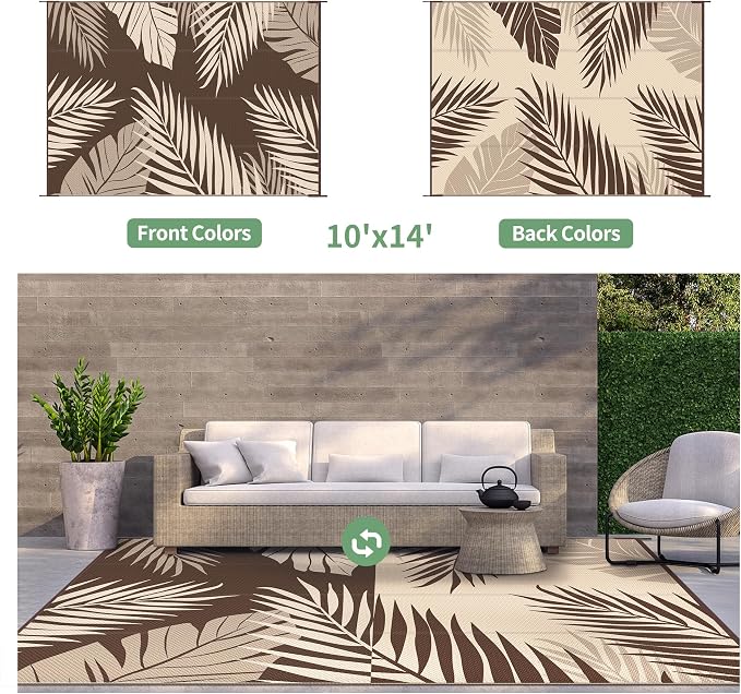 GENIMO Outdoor Rug 10' x 14' Waterproof - Image 2