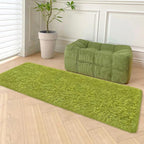 Soft Grass Green Fluffy Rug for Bedroom Living Room, 2x8 ft Fuzzy Green Shag - Image 3
