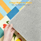 3x4 Washable Kid Playroom Rug, Unisex Green Safari Jungle Woodland Animal - Image 8