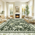 Olive Green Boho 9x12 Rug Living Room Extra Large Washable Non Slip Soft by BILEEHOME