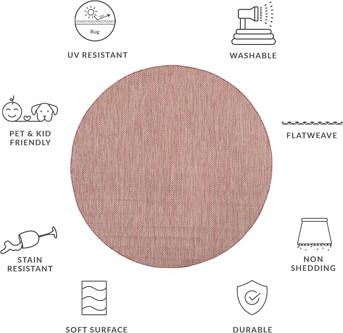 SAFAVIEH Outdoor Round Rug 6'7" - Image 6