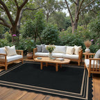 Scalloped Easy Jute Outdoor 8x10 Area Rug, Washable Outdoor Patio Rug, - Image 3