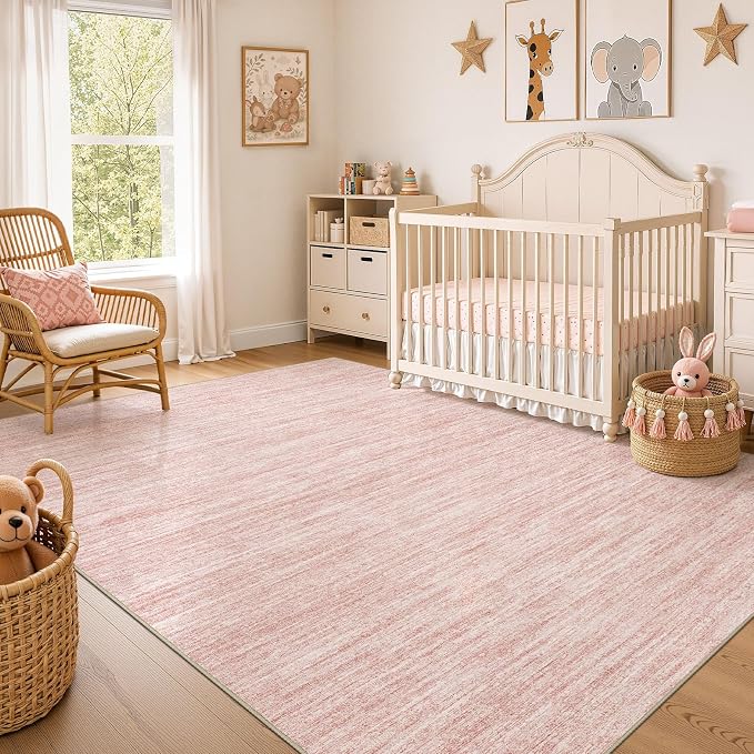 Nakagishi 7X9 Area Rugs Living Room: Washable Large Vintage Rug Neutral by NakagishiAreaRug