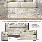 UERMEI Square Area Rugs : Washable 6x6 Neutral Modern Abstract Carpet - Image 5
