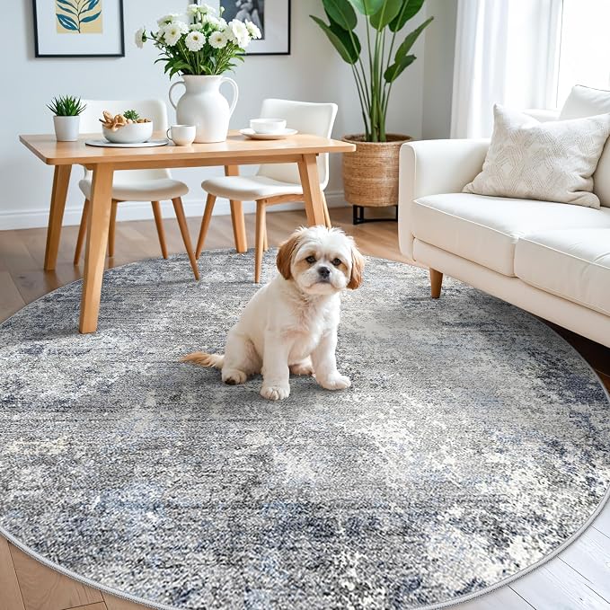 Round Area Rug 6ft Washable - Image 4