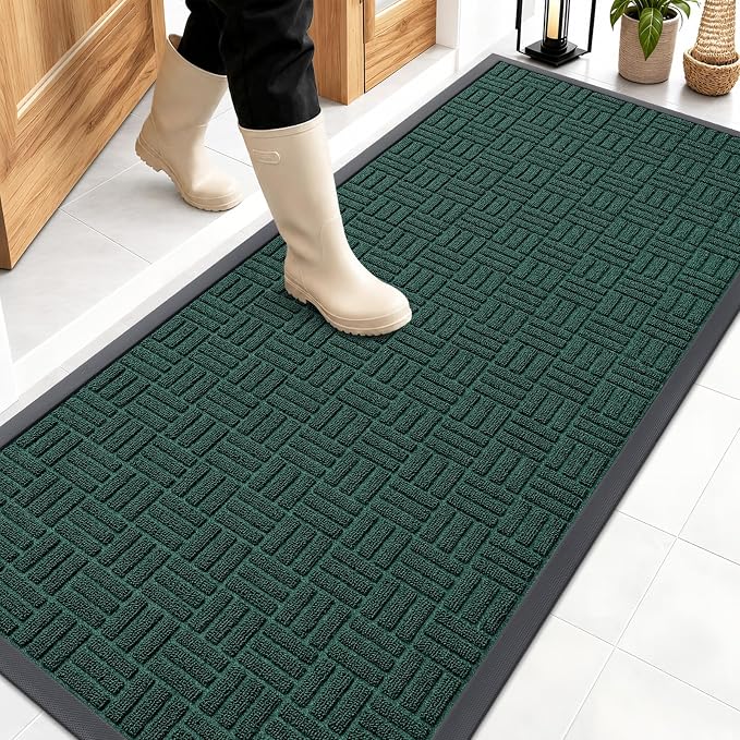 OLANLY Front Door Mat Outside Entrance 59x23, Heavy Duty Sturdy Natural Rubber by OLANLY