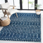 Lahome Moroccan Blue Area Rug 5x7 Machine Washable Non-Slip Throw Living Room by Lahome