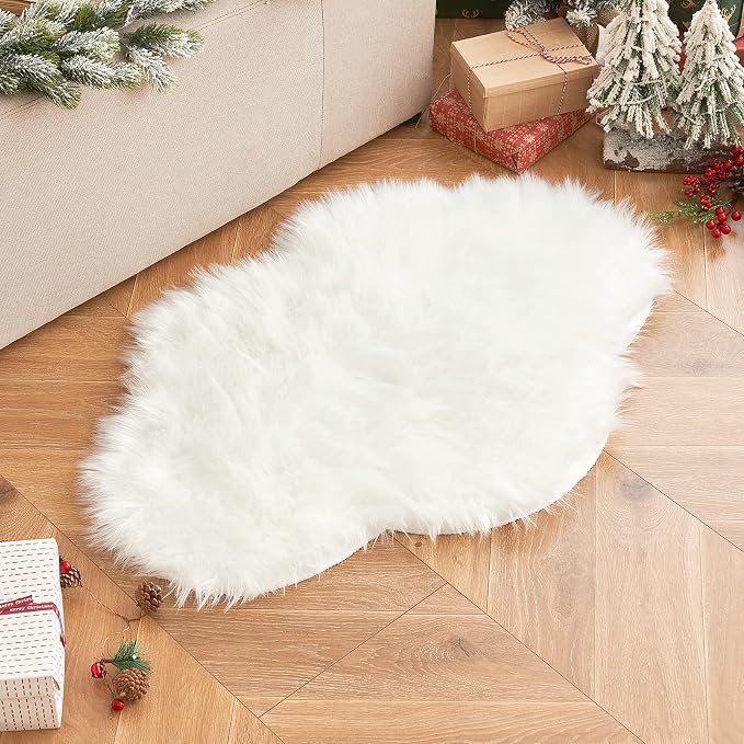 MIULEE Fluffy Rug Soft Shaggy Faux Fur Area Rug Luxury Plush Cloud Shape Carpet - Image 8