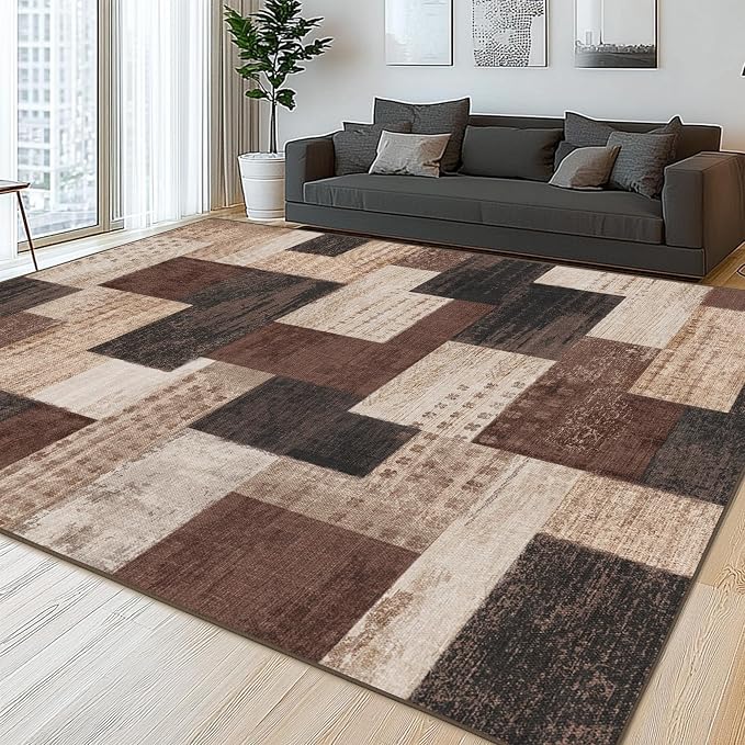 Modern Geometric Patchwork Indoor Area Rug by Unknown