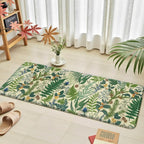 Beige Green Botanical Kitchen Rugs Set of 2 Plant Leaf Anti-Fatigue Kitchen Mat - Image 3