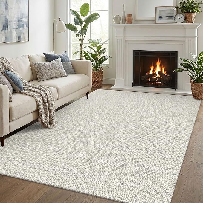 EARTHALL Washable Area Rugs 5x7 Ft Non Slip Living Room Rugs Cotton Rubber by EARTHALL