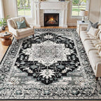 6x9 Area Rugs Living Room: Washable Vintage Rug Large Non-Slip Stain Resistant by JessibouAreaRug