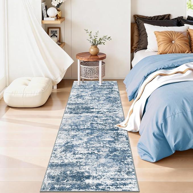 Abstract Washable Runner Rug 2x6, Woven Non-Shedding Thin Runners - Image 8