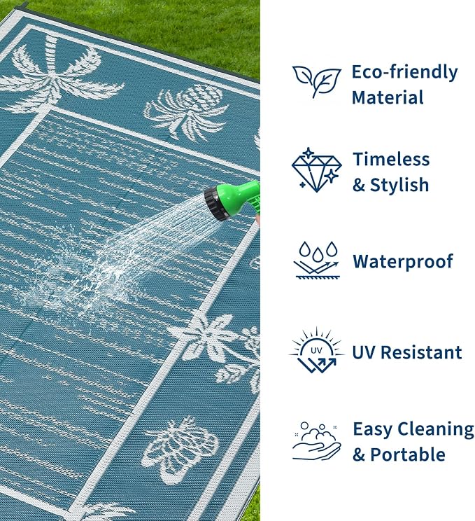 Garvee Outdoor Rug 9x12 Waterproof - Image 3