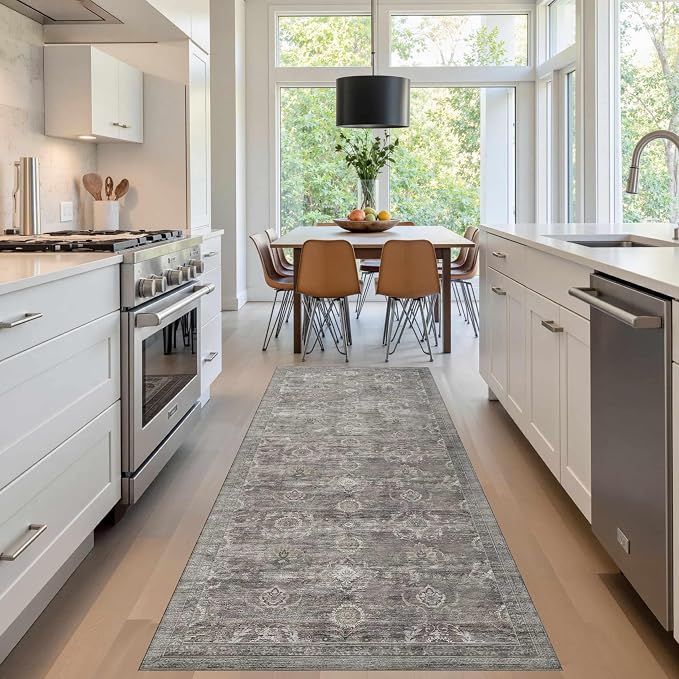 Rugxara 2x6 Runner Rug, Washable Kitchen Rugs, Non Slip Low Pile Area Rug Carpet - Image 2