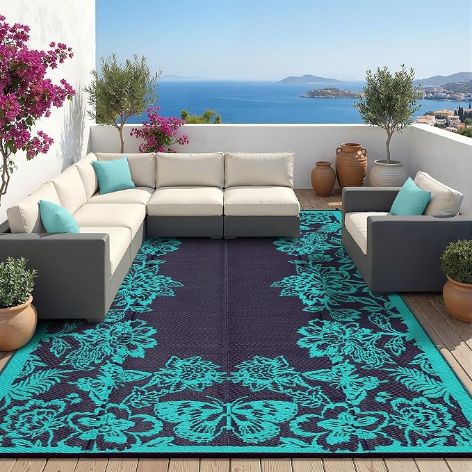 Garvee Outdoor Rugs 9' x 12’ Waterproof Reversible Mats, Large Area Plastic - Image 9