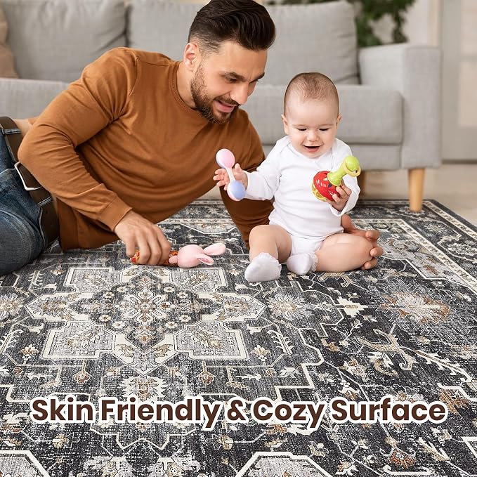 Vintage Living Room Area Rug 6x9 - Image 3