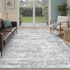 Soalmost 5x7 Area Rugs Gray Low Pile Indoor Washable Trendy Faded Style Rugs by Soalmost