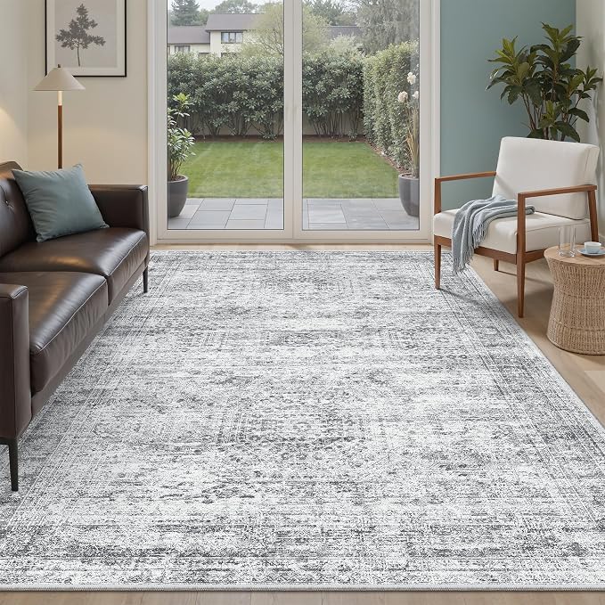 Soalmost 7x9 Area Rug for Living Room Washable Abstract Vintage Soft Thin by Soalmost