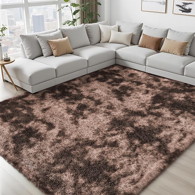8x10 Area Rugs for Living Room Bedroom:Soft Fluffy Shag Upgrade Non-Slip High - Image 7