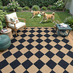Lahome Colette Checkered Easy Jute Outdoor Rug, Large 6x9 Rug - Image 7