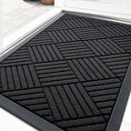 OLANLY Front Door Mat Outside Entrance 33x21, Heavy Duty Sturdy Natural Rubber by OLANLY