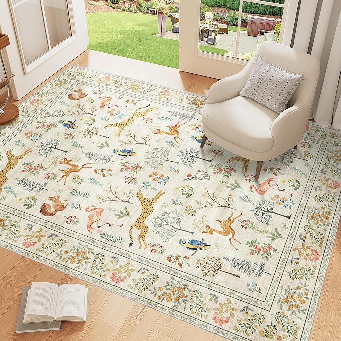 DUKINO 4x6 Rug, Washable Animal Area Rug - Image 3