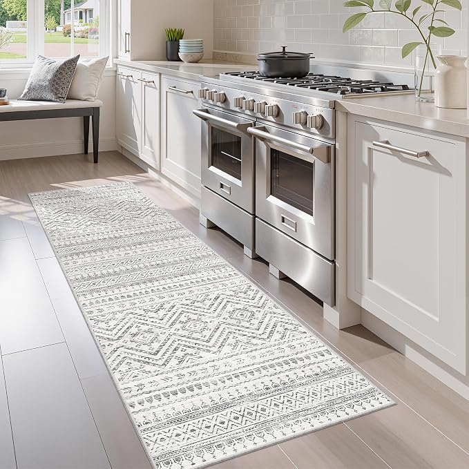 Miukiki 2x6 Hallway Runner Rug Moroccan Washable Kitchen Rug Non Slip Indoor by Miukiki