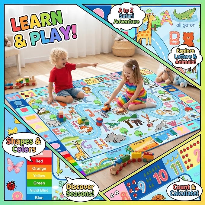Educational ABC Alphabet Area Rug, 2.5x4 Feet Non-Slip Kids Rugs - Image 4