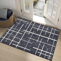 3x5 Washable Rug, Modern Distressed Stripe, Small Area Rug Non Slip, Woven Thin by TTelephant