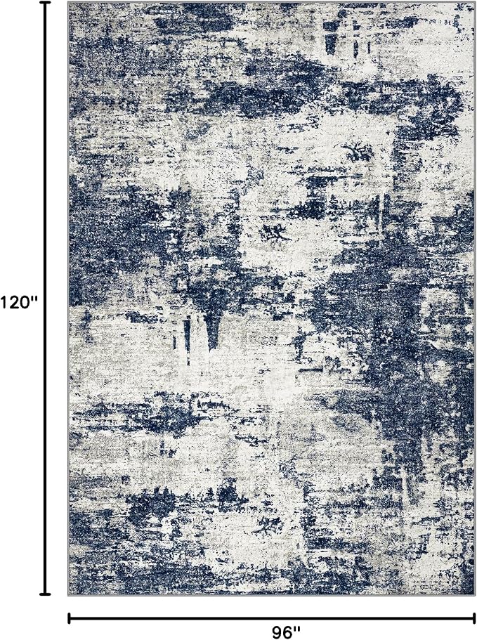 8x10 Area Rug for Living Room Bedroom: Abstract Washable Rug - Image 2