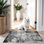 2x3 Washable Entryway Rug – Non-Slip Modern Abstract Neutral Small Throw Area by BYYVOORugsforYourHome