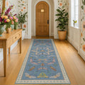 Hazo Haus Blue Boho Hallway Runner Rug 2x8, Washable Non Slip Rug by HazoHaus