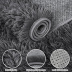 2x6 Bedside Area Rugs for Bedroom: Soft Fluffy Shag Gray Rug for Hallway - Image 5