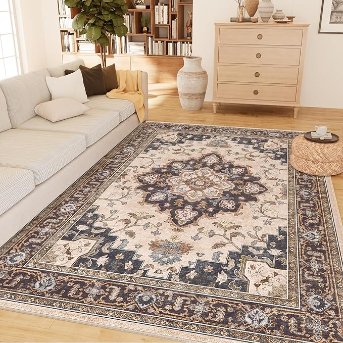 CAPALOCA Machine Washable Rugs Nursery Rug 6x9 Cute Girl Non Slip Low Pile by CAPALOCA
