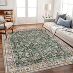 CHAMPLANT Washable Area Rug 9'x12' Retro Boho Design Non-Shedding Easy Care by CHAMPLANT