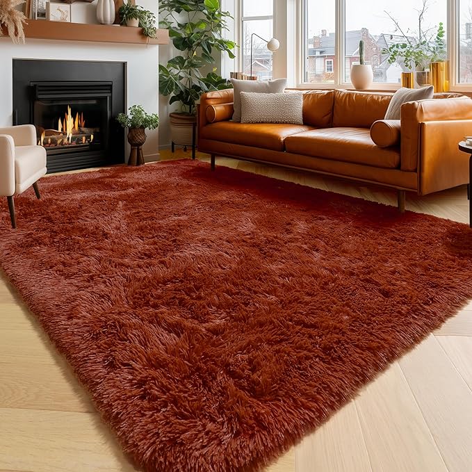 Amdrebio Terracotta Rust Area Rugs by Amdrebio