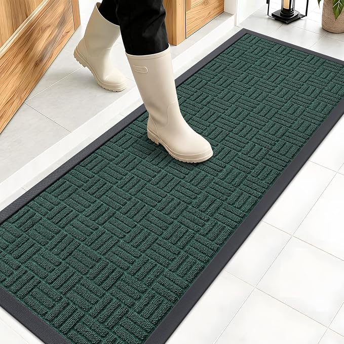 OLANLY Front Door Mat Outside Entrance 47x17, Heavy Duty Sturdy Natural Rubber by OLANLY