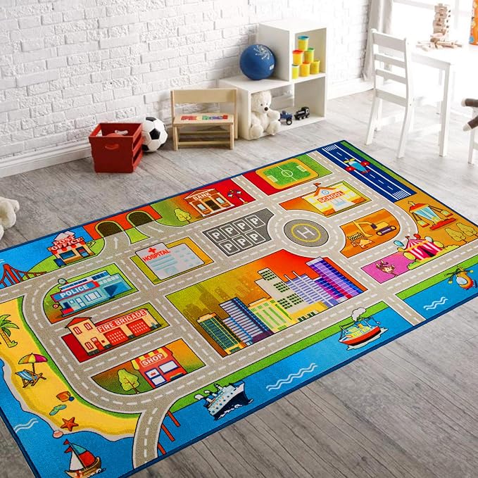 Booooom Jackson Kids Car Rug Play Mat 60x32 inches, Car Mat, Non Slip Kids Rug by BooooomJackson