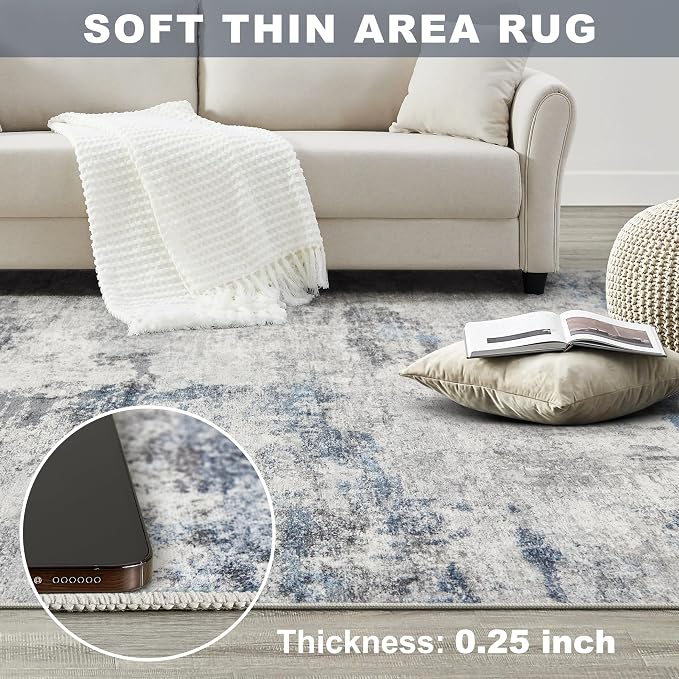 DMOYEST 7x9 Area Rugs for Living Room, Washable Large Abstract Rug, Non Slip - Image 9