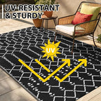 Smiry Outdoor Rug 8x10 ft, Waterproof Reversible Plastic Straw Rugs, Boho - Image 5