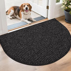 BEQHAUSE Dirt Trapper Door Mat 26" x 40" Half Circle Non-Slip Washable Doormats by BEQHAUSE
