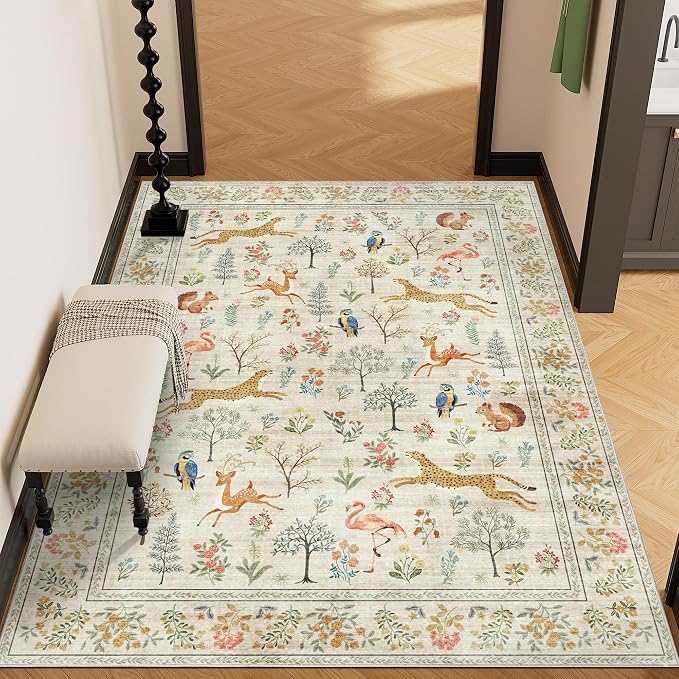 DUKINO 3x5 Rug, Washable Animal Area Rug - Image 5