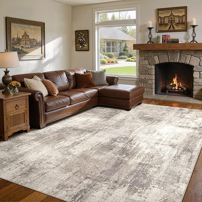 DMOYEST 9x12 Area Rug for Living Room, Washable & Non Slip Large Indoor Carpet by DMOYEST