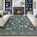 Soalmost Cat 8x10 Area Rugs for Living Room, Machine Washable Animal Floral by Soalmost