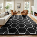 ONASAR 6x9 Area Rugs for Living Room Bedroom, Large Fluffy Black and White by ONASAR