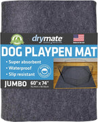 Drymate Jumbo Dog Playpen Mat, Super Absorbent, Waterproof, Slip-Resistant by Drymate