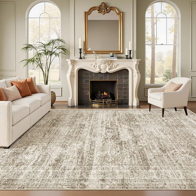 Soalmost 7x10 Area Rug for Living Room Washable Abstract Vintage Soft Thin by Soalmost